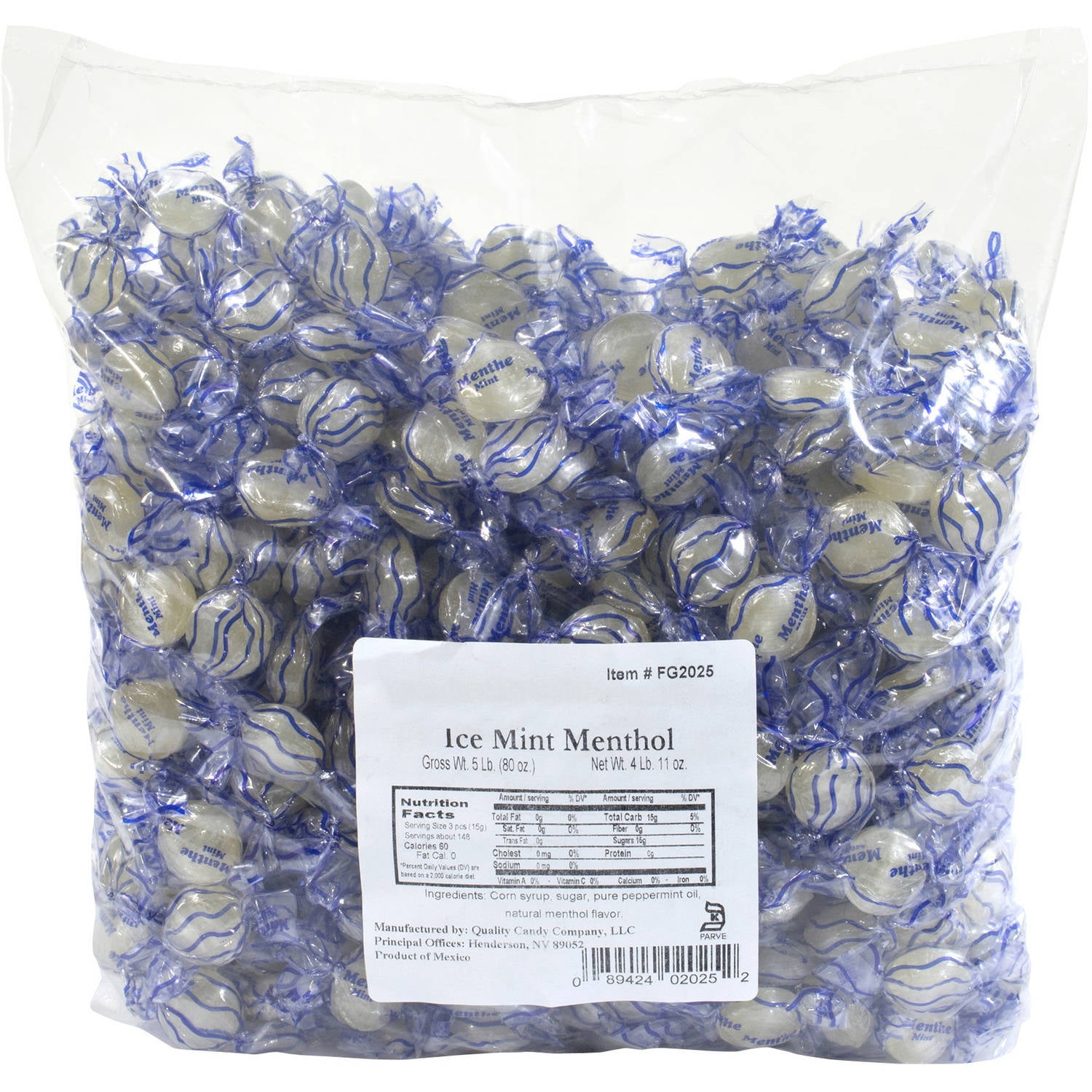 Quality Candy Ice Mint Menthol Candy, 5 lbs