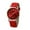 Red, variant on Mozhitti Women Men Unisex Platinum Watches Roman Leather Band Analog Quartz Wrist Watch - Red