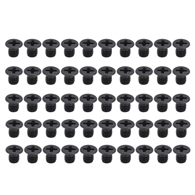 50Pcs Countersunk Cross Screws DIN 965 Black Galvanized Machine Screw Assortment KitM3x4