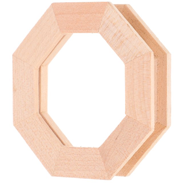 Muebles en miniatura para casa de muñecas, Mini marco de ventana octogonal, marco de ventana de madera sin pintar Diy