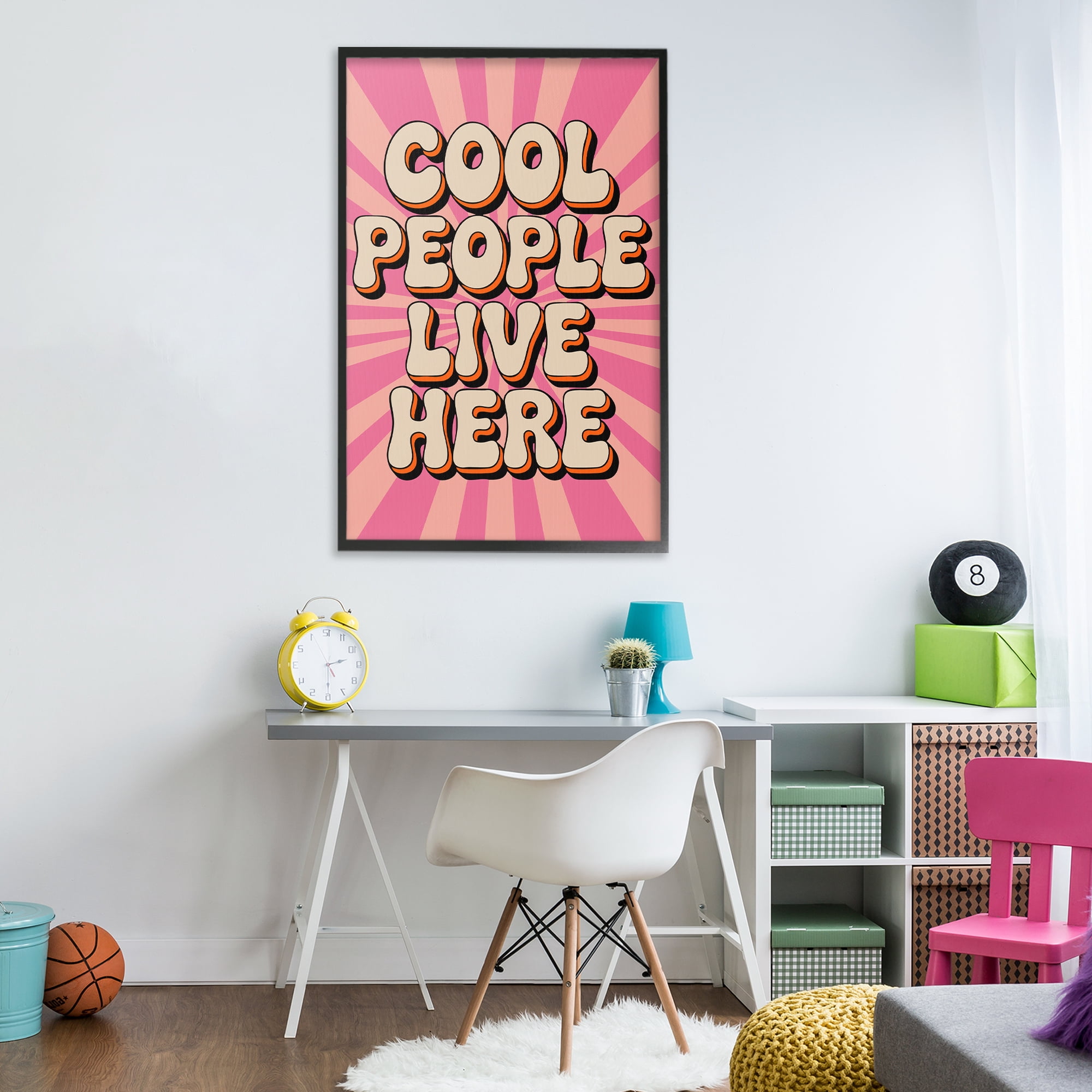 Stupell Industries Groovy Cool People Live Here Black Framed Giclee Art, design by Andreas Magnusson