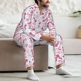 thumbnail image 7 of Naloa Seahorse and Starfish Men’s Pajamas Set - Long Sleeve Button Down Sleep Shirt and Pajama Bottoms Sleepwear Set-Medium, 7 of 7