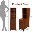 thumbnail image 2 of MDQMD Brown End Table with Shelves and Charging Station,Slim Tall Side Table with 3 Drawers for Living Room,Bedroom, 2 of 9