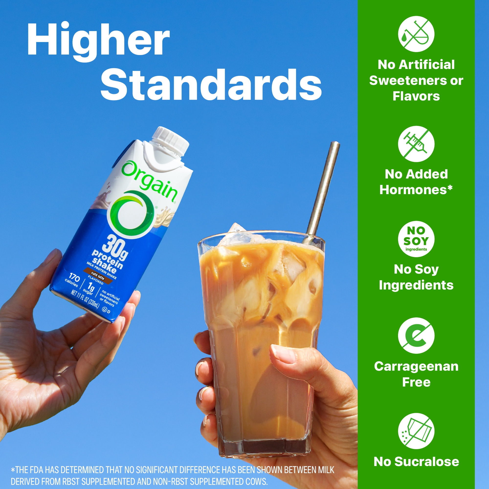 Orgain 30g Protein Shake, Dairy Based, Café Latte 11oz, 4ct​