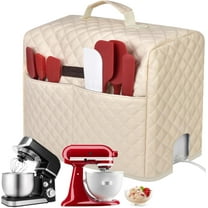 Cover for KitchenAid 3.5 Qt Stand Mixer, for KitchenAid Ice Cream Maker Attachment Stand Mixer 2 Quart, Case with Top Handle, Pockets for Extra Accessories,Beige(Bag Only)