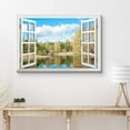 thumbnail image 3 of wall26 Canvas Print Wall Art Window View of Autumn Forest &amp; Lake Nature Wilderness Photography Realism Rustic Scenic Colorful Relax/Calm Ultra for Living Room, Bedroom, Office - 32"x48", 3 of 5