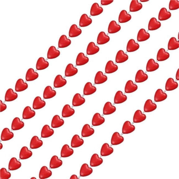 Unlit Mini Love Heart Opaque Bead Necklace - 12 Piece