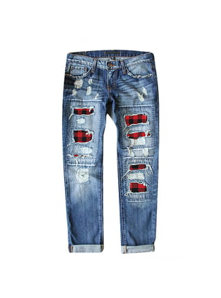 Cute Teen Girl Jeans juniors plus ripped repaired patched skinny pants for  Teen Girls distressed