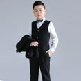 thumbnail image 4 of YTDSCS Kids Youth Boys Suits Slim Fit Dress Outfit 3PCS Toddler Fleece Gentleman Dress Set Suit Jacket + Pants + Bowtie Fall Winter Flower Girl Formal Suits for 5-16 Years, 4 of 8