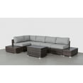 thumbnail image 2 of Living Source International LSI 8 Piece Rattan Sectional Seating Group with Cushions Espresso, 2 of 5