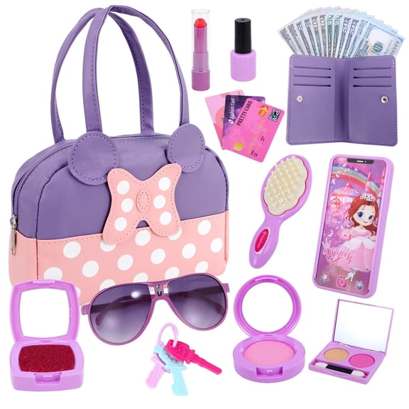 Monedero Pretend Play Mytothfy con maquillaje y accesorios para niñas