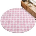 thumbnail image 2 of Round Rugs 3Ft, Pink Plaid Round Area Rug Washable Indoor Throw Carpet, Farmhouse Art Checkered Modern Small Non Slip Circle Rug for Bedroom Living Room Home Decor Aesthetic, 2 of 8