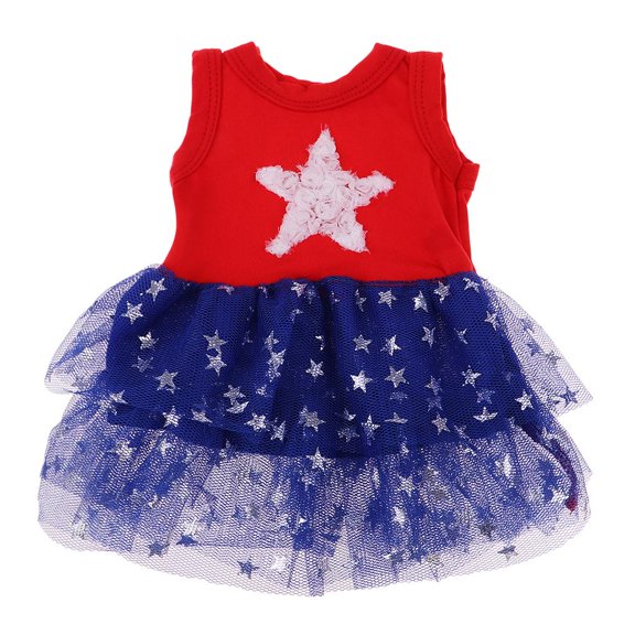 Fashion Doll Sleeveless Lace Stitching Party Dress Stars Tee For 18 Inch Doll Dolls Christmas Accessory