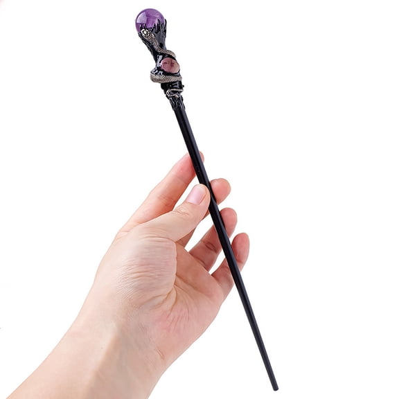 Nnndbs 1PC Ball Witch Wand Scepter, Halloween Cosplay Magic Prop with Natural Sphere, Wizard Staff Accessory for Party Stage Performance`