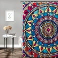 thumbnail image 2 of JEUXUS Retro Floral Mandala Bohemian Bohemian Shower Curtain for Bathroom - Multiple Sizes White, 2 of 7