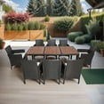 thumbnail image 6 of 9 Piece Outdoor Dining Set with 8 Chairs, Patio Wicker Dining Table Chairs Conversation Set with Seat Cushions and Acacia Wood Top Table, 6 of 7