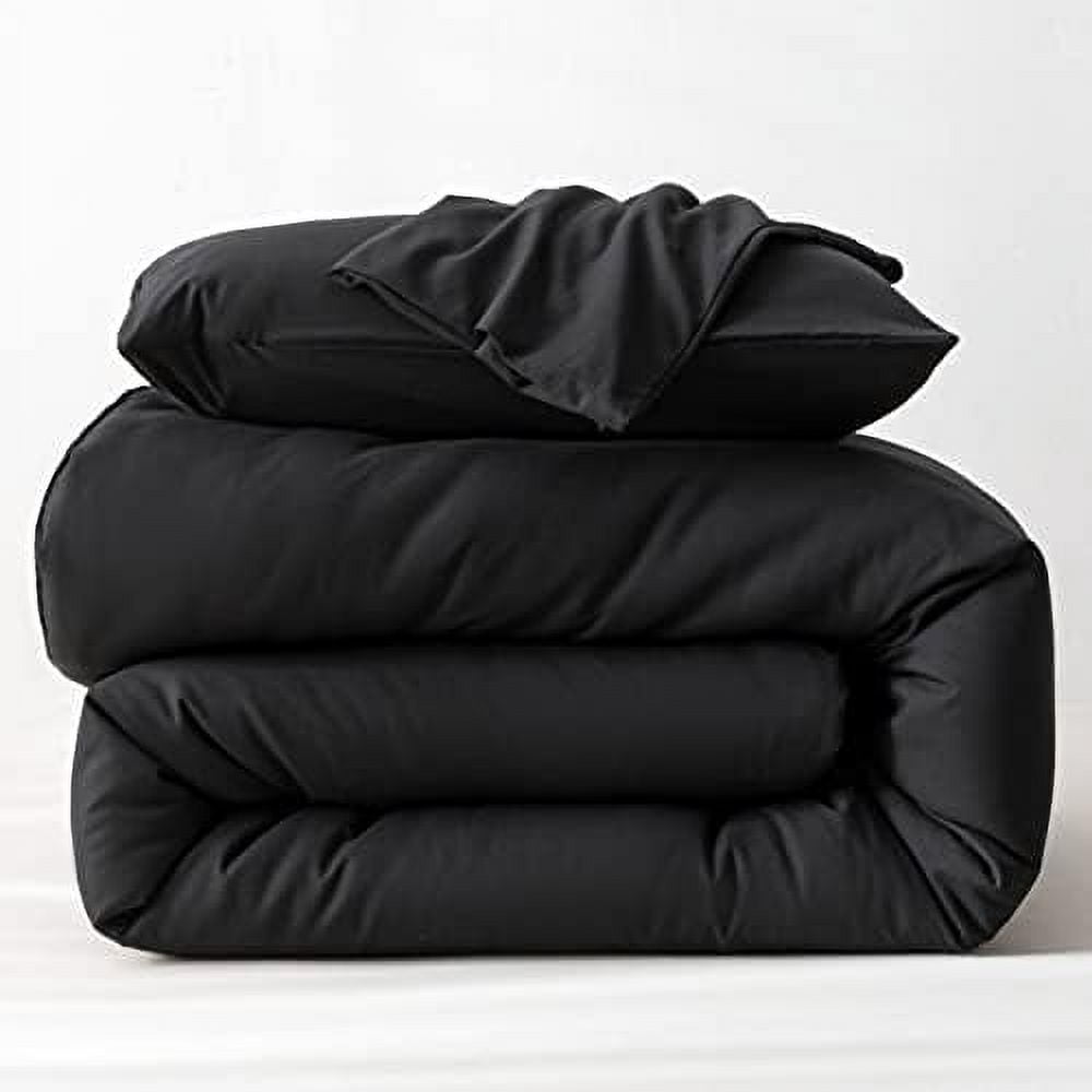 Comforter Full Size Black for Girls Boys Teens, 3pcs (1 Boho Comforter & 2 Pillowcases), Lightweight Dorm Bedding Soft All Season Bed Set