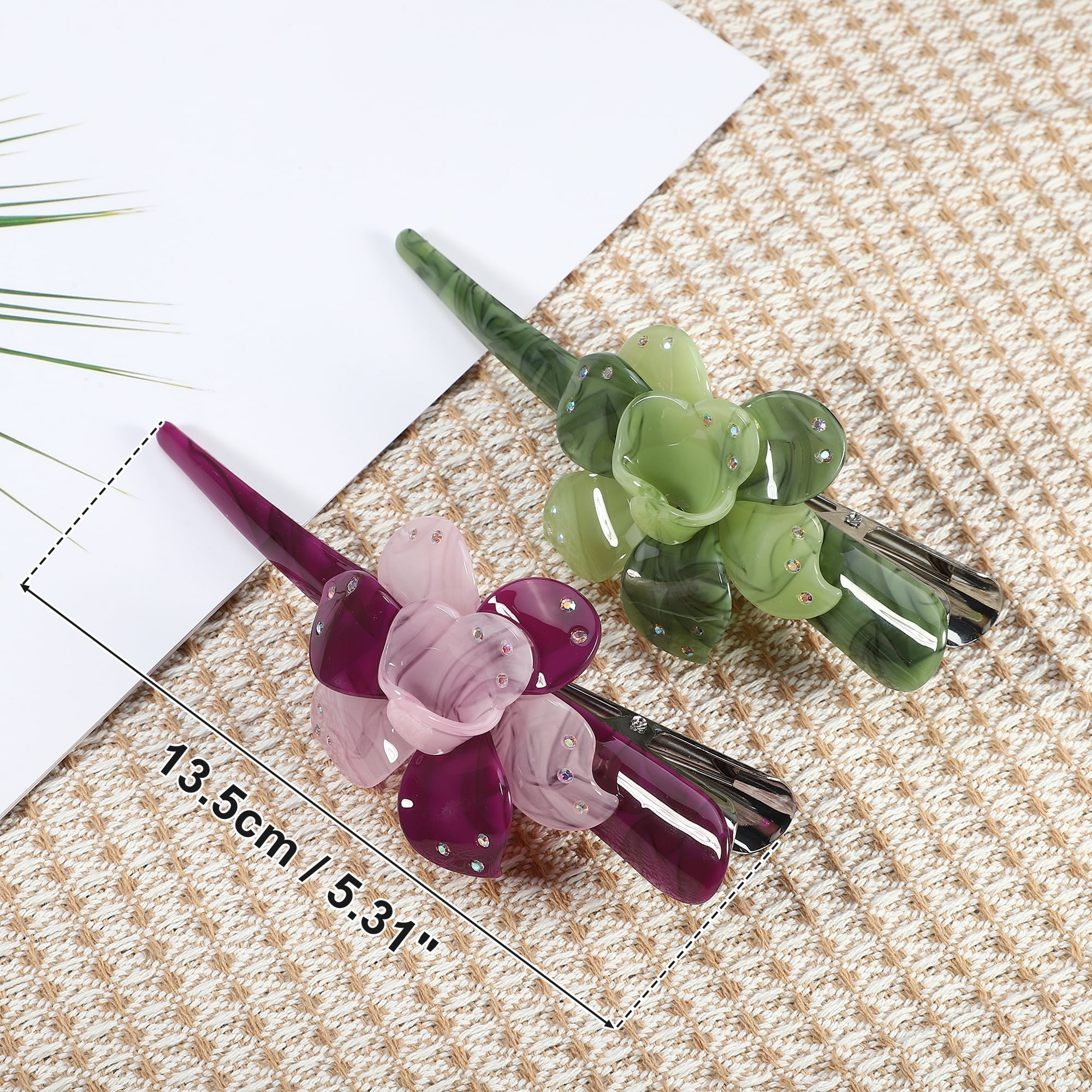 NOMADIC NOOK Women's Metal Long Duckbill Hair Clips Multicolor 6 Pcs 5.31"x2.17"x1.18"
