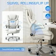 thumbnail image 4 of HomeZeer Big and Tall Office Chair 400lbs, High Back Leather Executive Office Chair with Adjustable Armrest, Modern Ergonomic Office Chair with Wide Seat and Lumbar Support, White, 4 of 12