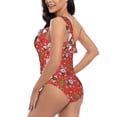 thumbnail image 4 of Sikiie Cute Christmas Bunny Print Women One Piece Swimsuits Tummy Control One Shoulder Bathing Suits Ruffle Swimwear, From S to XXL-XX-Large, 4 of 6