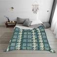 thumbnail image 2 of YFYANG Lightweight Warm Flannel Blanket, Green Abstract Checkered Pattern Throw Blanket for Bed, Sofa, Travel, Camping, 60"x50", 2 of 7