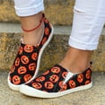 thumbnail image 3 of Womens Halloween Canvas Walking Shoes Pumpkin Low Top Fashion Sneakers Skeleton Casual Slip on Loafers Flats, 3 of 7