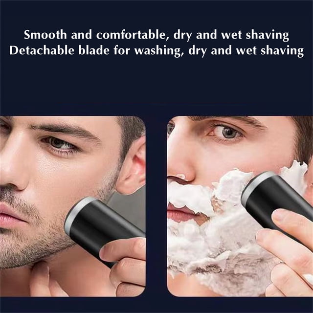 XWSHYW Herramientas de Afeitado Afeitadora con Pantalla Digital para Hombre, Miniafeitadora Portátil de Bolsillo En Seco y Húmedo, Botón de Afeitadora Recargable Por Usb, Fácil de Usar
