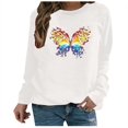 thumbnail image 2 of ICHUANYI Liquidación Sudadera de Manga Larga con Estampado de Cuello Redondo para Mujer Blusa Informal Tops ICHUANYI WER202308254107, 2 of 4