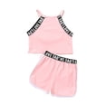 thumbnail image 3 of FYDUU Toddler Girl Summer Clothes Sleeveless Athletic Tank Tops And Shorts Set Casual Playwear Two Piece Outfit Comfy Sports Suit 4-5 Years, 3 of 7