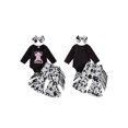 thumbnail image 2 of Cjfdfy Baby Girl Western Outfits Printed Long Sleeve Romper Tassel Bell Bottoms And Headband 3 Piece Fall Set Western Boots Print Let's Go Girl Shirt Flare Pants With Tassels Fall Outfits, 2 of 9
