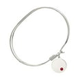 thumbnail image 2 of 7 inch Oval Eye Hook Bangle Bracelet w/ Plain Disc medal charm w/ July Red Swarovski Crystal, 2 of 3
