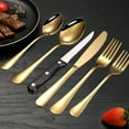 thumbnail image 4 of 6 Pcs Silverware Set with Steak Knives, Food-Grade Stainless Steel Flatware Cutlery Set , Mirror Polished Tableware Eating Utensils Set for Kitchen, Knife Fork Spoon Set, Dishwasher Safe, 4 of 6