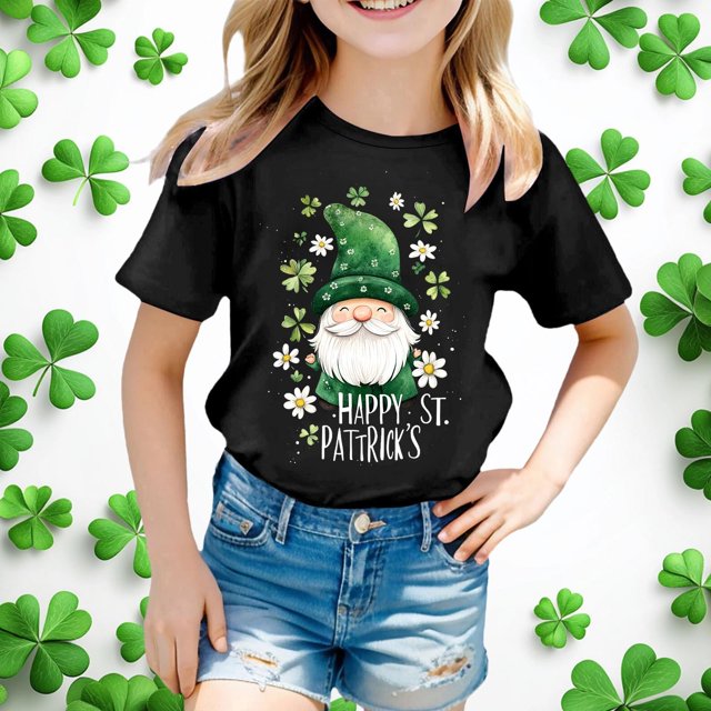 WEAIXIMIUNG T-Shirt Imprimé à Manches Courtes pour Enfants de la Saint-Patrick, Chemise Décontractée 150