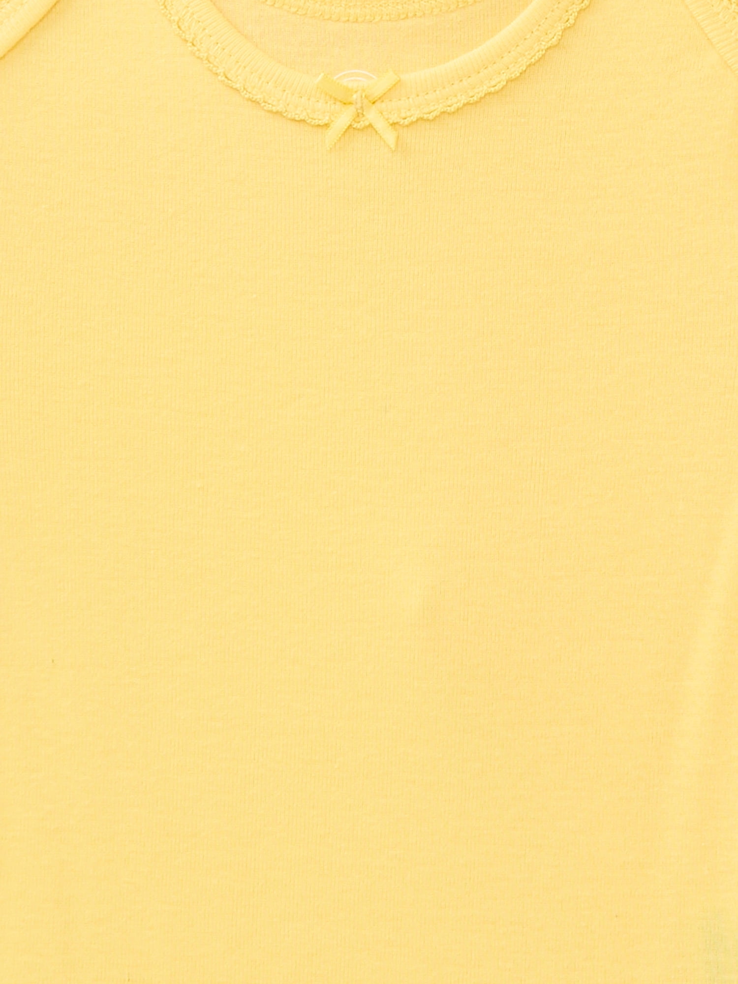 Wonder Nation Baby Girls Bodysuit with Short Sleeves, 3-Pack, Sizes 0M-24M