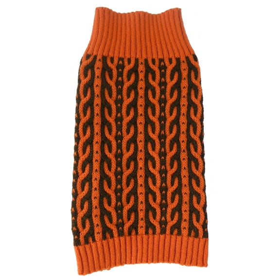 Harmonious Dual Color Weaved Heavy Cable Knitted Fashion Designer Dog Sweater