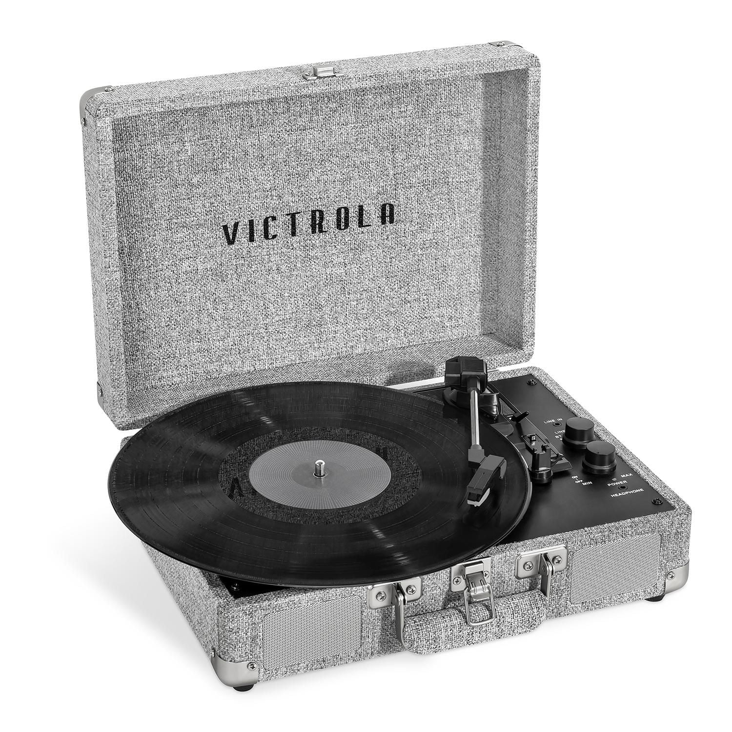 Victrola Journey+ Signature Bluetooth Suitcase Record Player - Linen Grey