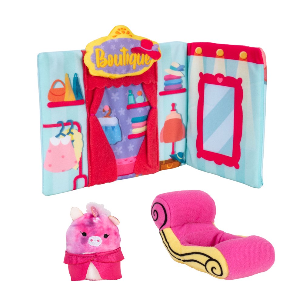 Squishmallows’ Squishville Boutique Play Scene, 2” Soft MiniSquishmallow
