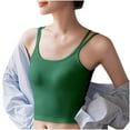 thumbnail image 2 of Tank Tops for Women with Built in Bra Solid Color Base Chest Wrapped Tank Top Green M, 2 of 4