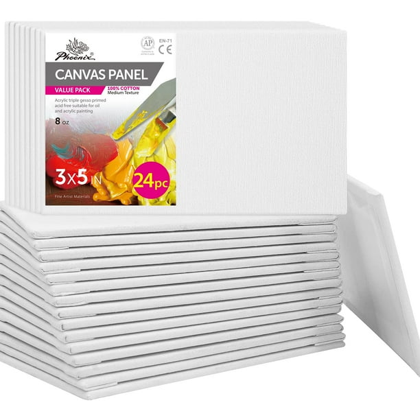 Paneles de lona PHOENIX, paquete de 24 unidades, 7,6 x 12,7 cm, imprimados en algodón