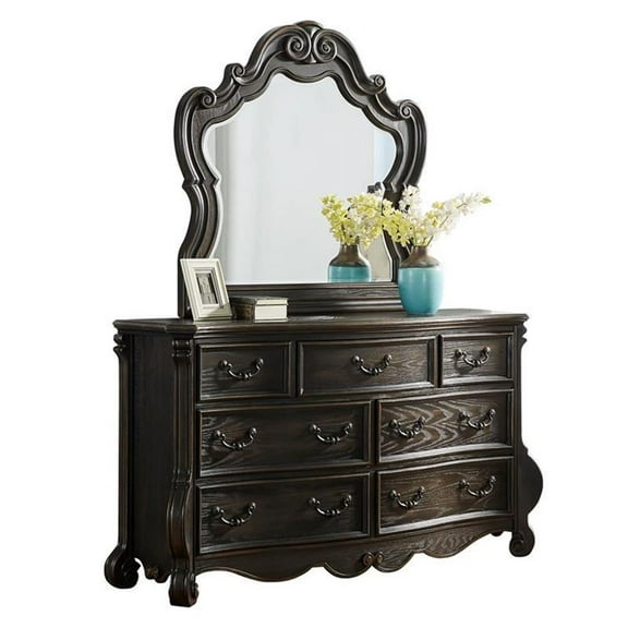 Bowery Hill Multi-step Molasses Wood 7-drawer Dresser and Mirror