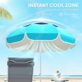 thumbnail image 4 of Outsunny Parasol de Plage 6 Pi, Parasol Portable à Hauteur et Inclinaison Réglables, Bleu, 4 of 10