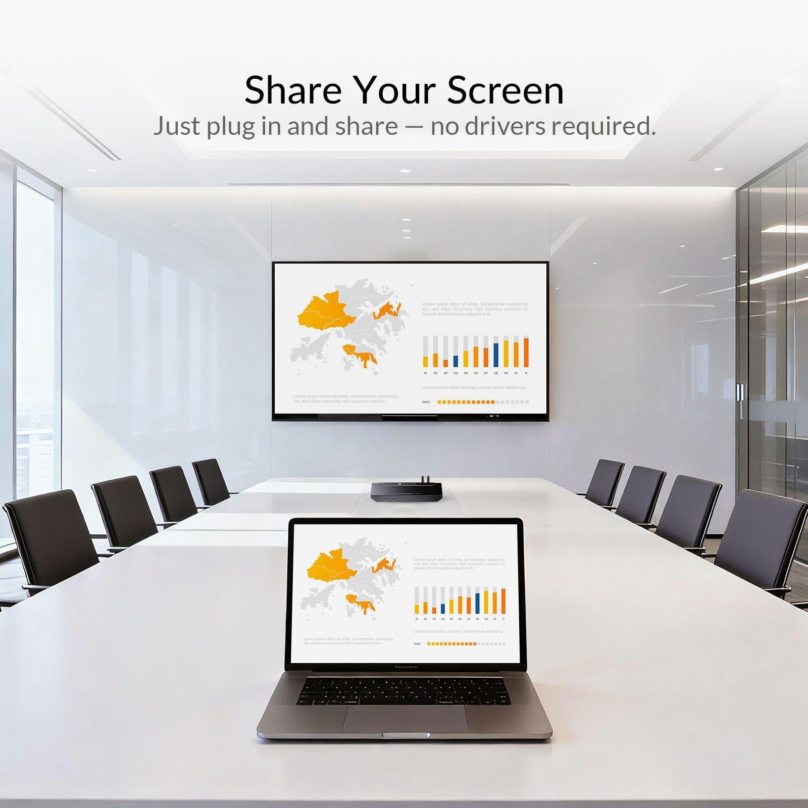AV Access Conference Docking Station for Meeting Room, 4K Presentation Switch System Screen Mirroring, HDMI & USB C 4K Input, Hybrid Conference System, 3 USB 3.0 Ports for Webcam and Speakerphone