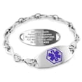 thumbnail image 1 of MedicEngraved Stainless Steel Custom Medical Alert Bracelet - 6mm Infinity Link, 1 of 8