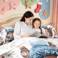 thumbnail image 5 of Manfei Traditional Pink Christmas 7pcs Queen Bedding,Merry Xmas Bedding Comforter Set Queen,Xmas Reversible, 5 of 7