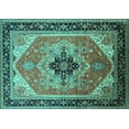 thumbnail image 1 of Ahgly Company Indoor Rectangle Oriental Turquoise Blue Industrial Area Rugs, 3' x 5', 1 of 4