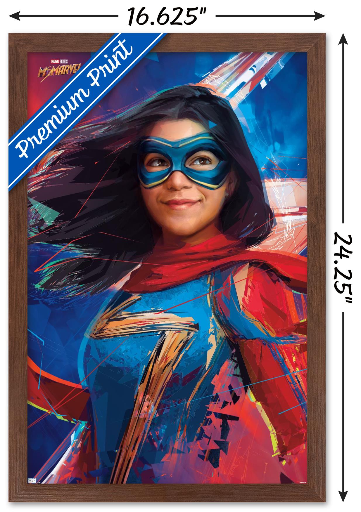 Marvel Ms. Marvel - Graffiti Wall Poster, 14.725" x 22.375" Framed