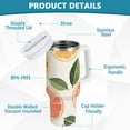 thumbnail image 2 of Yayeee 40oz Stainless Steel Tumbler with Straw and Handle Double-Wall Insulated Travel Water Bottle, Watercolor Orange, 2 of 8