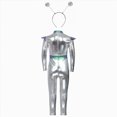 thumbnail image 4 of NOLDARES Child Metallic Alien Hooded Full Body Jumpsuits for halloween Robot Theme Party (White,4-5 Years), 4 of 6