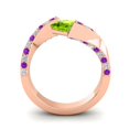 thumbnail image 4 of Diamond-Capitals 1.20 Carat Elegant Natural Diamond Peridot & Amethyst Gemstone Proposal Ring for Ladies Solid 18K Rose Gold Size 7.5, 4 of 8