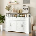 thumbnail image 2 of HOMCOM Sideboard, Buffet Cabinet with 4 Barn Doors and 3 Drawers White, 2 of 10
